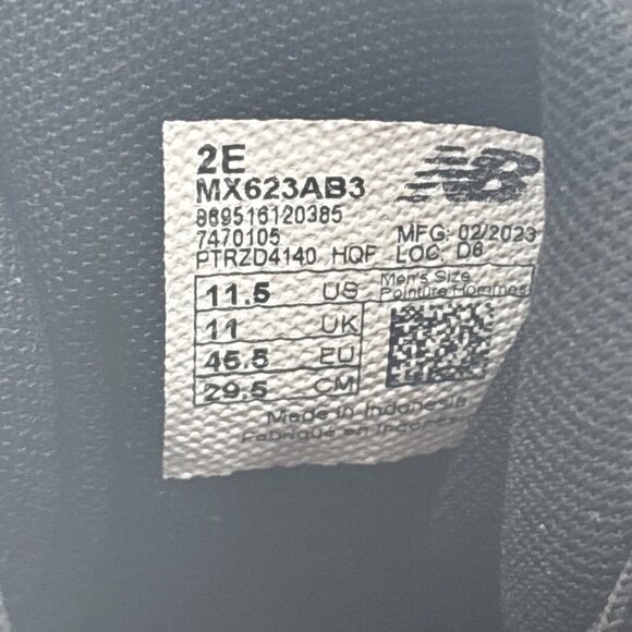 New Balance Black Training Shoes Size US 11.5 Wide MX623AB3 New Without Box - Picture 11 of 11